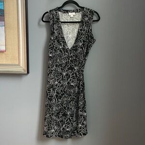 LOFT Black and White Floral Dress